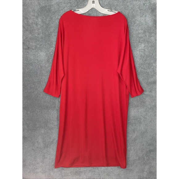 Ralph Lauren Dress Womens Extra Large Red Shift Half Sleeve Stretch Career - Picture 10 of 11